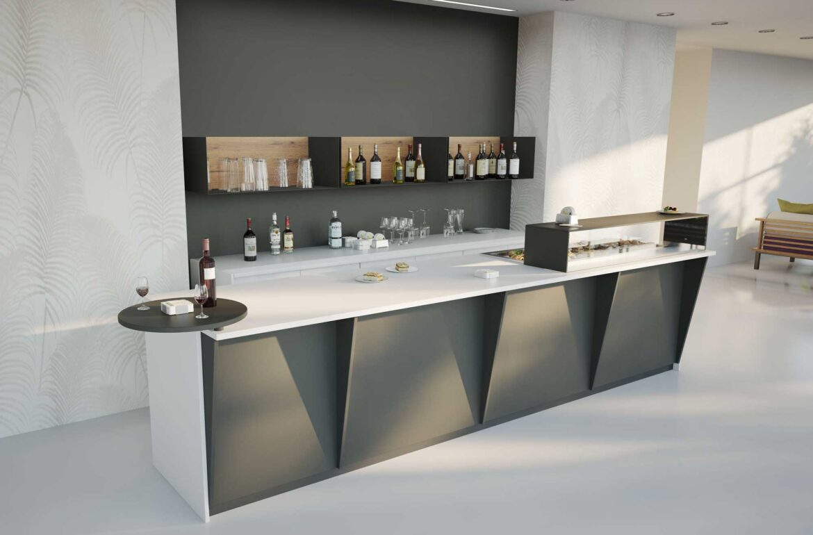 bancone bar in stile industrial